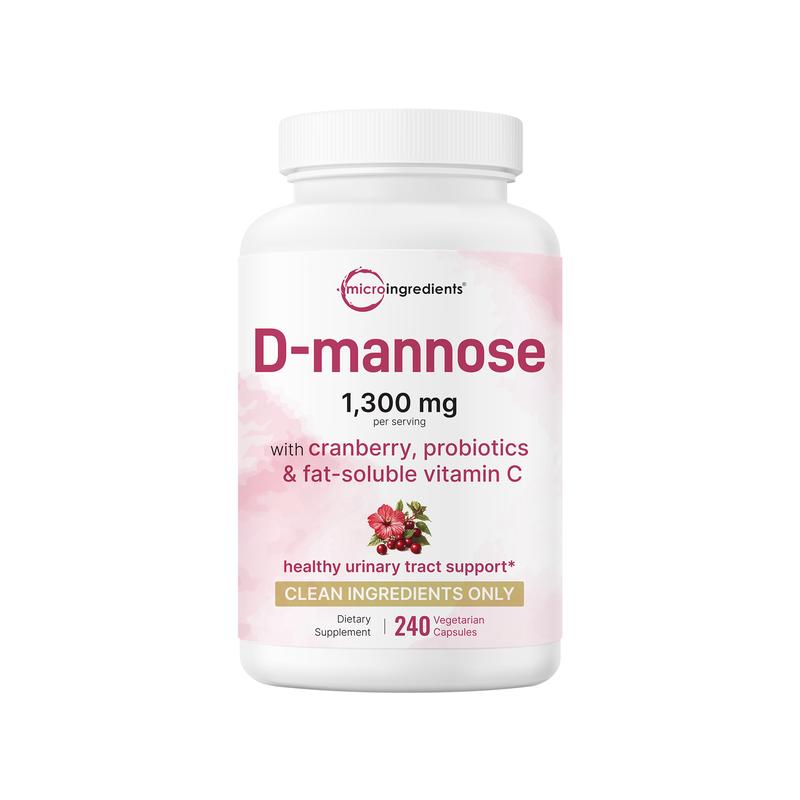 D-Mannose + Cranberry – 1300mg (240 Capsules)